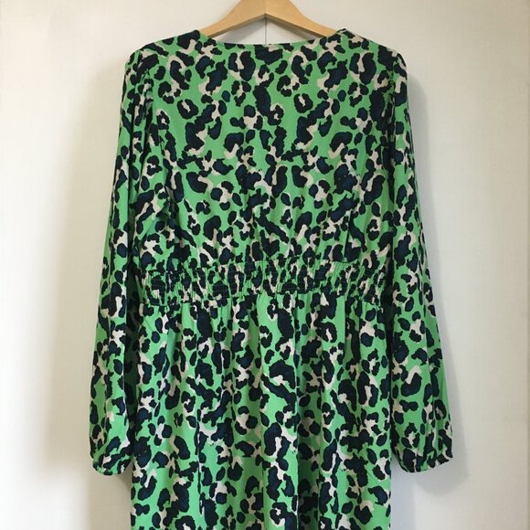 Pieces Darsy Punky Green Coquette Rosette Midi Dress - Picture 7 of 16